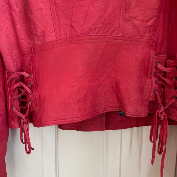 Joe Browns pink leather motorcycle jacket - Picture 9 of 13